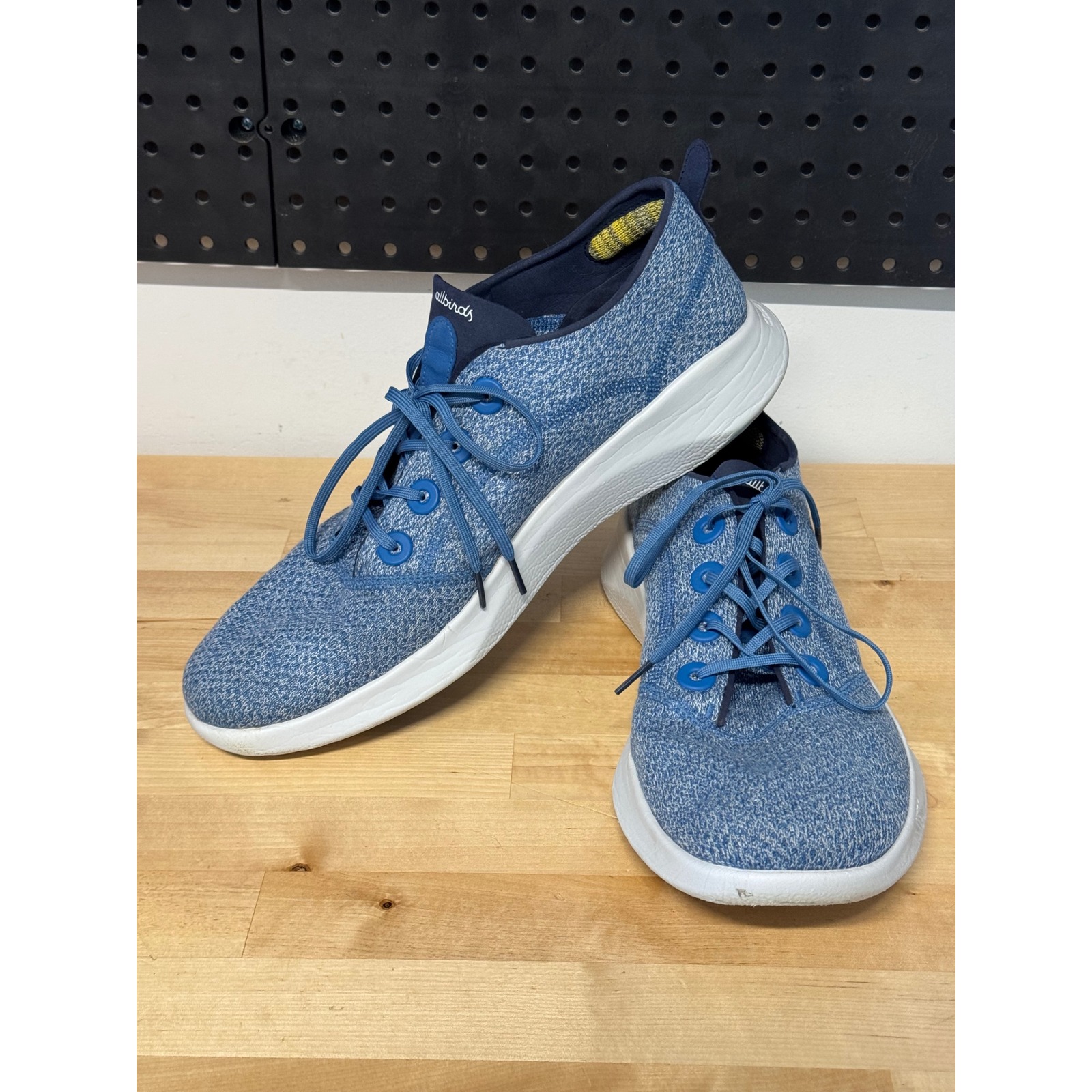 Allbirds Wool Runner M14 Sltr Blue Knit Lace Up Sneakers Men Us 14 Eu 46-47